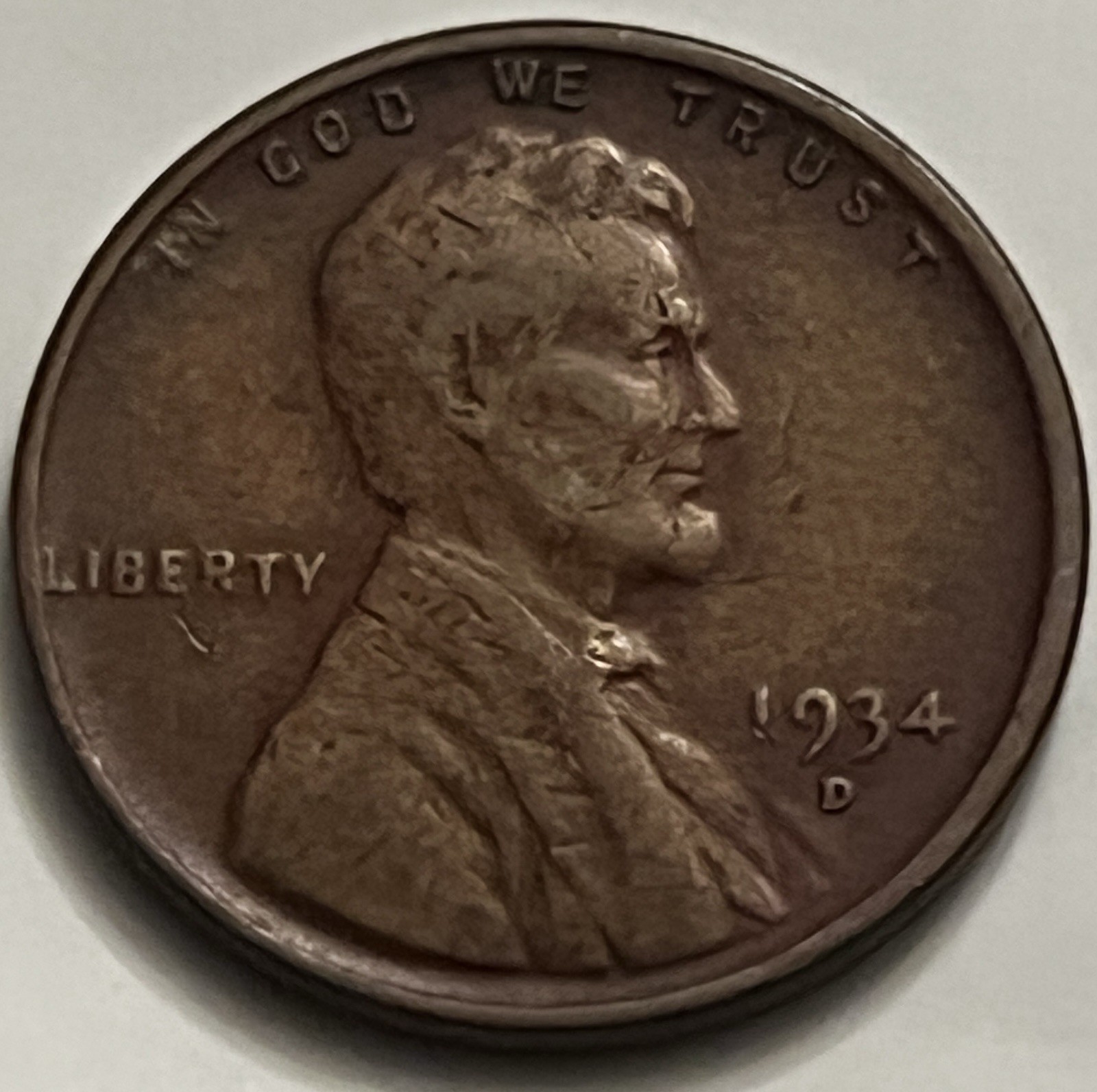 1934 D Lincoln Wheat Cent Penny Denver Mint Nice Strike BN807