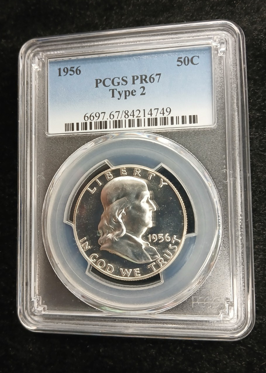 1956 50C PCGS PR67 TYPE 2 Franklin Half Dollar  TP 10322