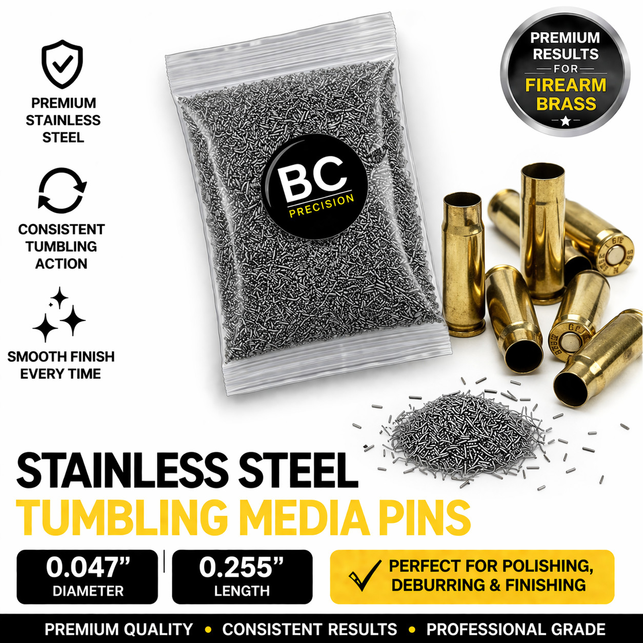 Stainless Steel Pins for Rotary Tumblers Brass Cleaning Media 2LB