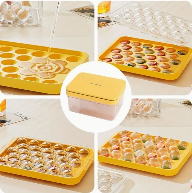 Ice Cube Tray (Mini), Round Ice Trays for Freezer (Extra Tray Only) (Green)