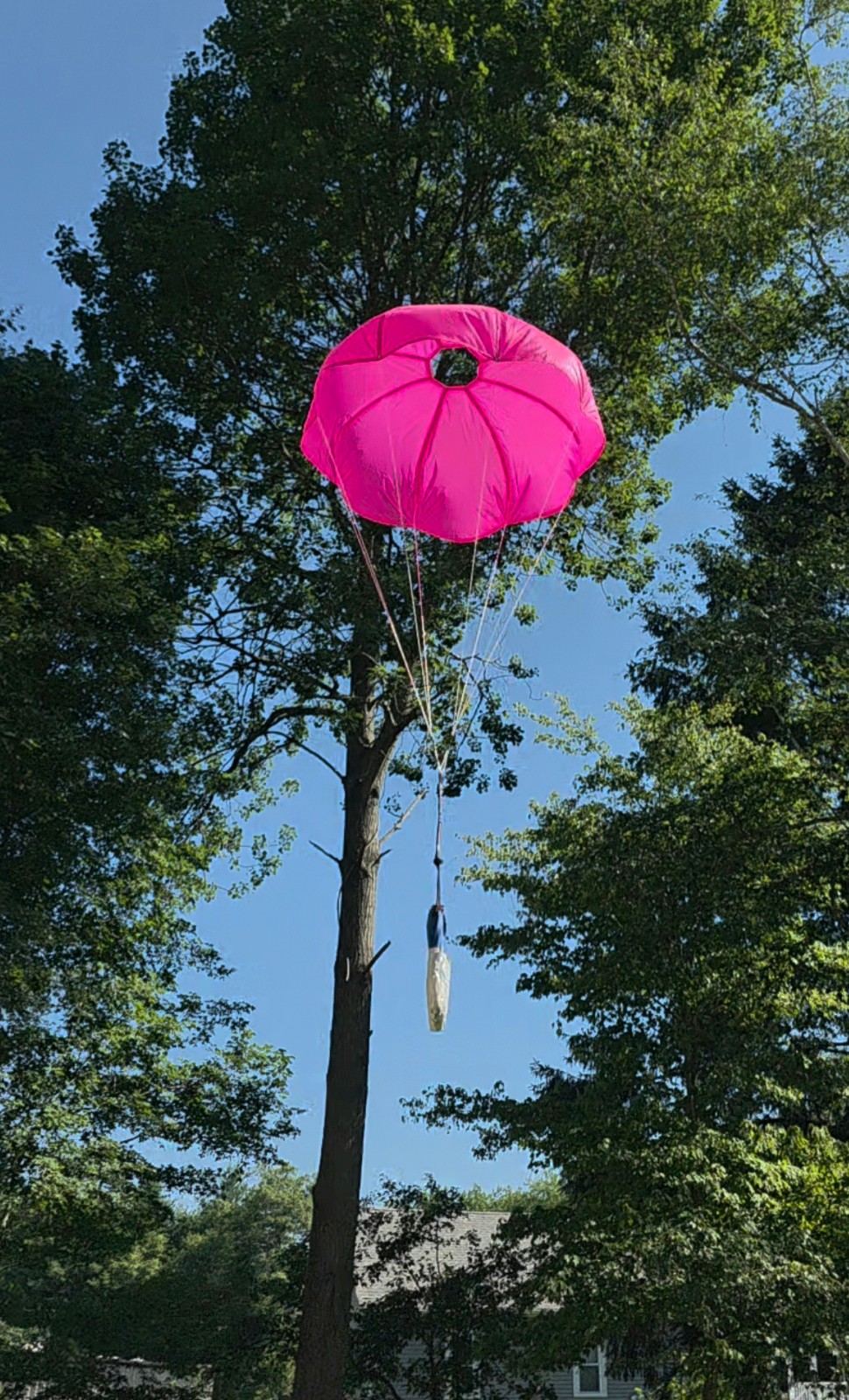 24" Pink Elliptical RipStop Nylon Rocket Parachute - Happy Chutes
