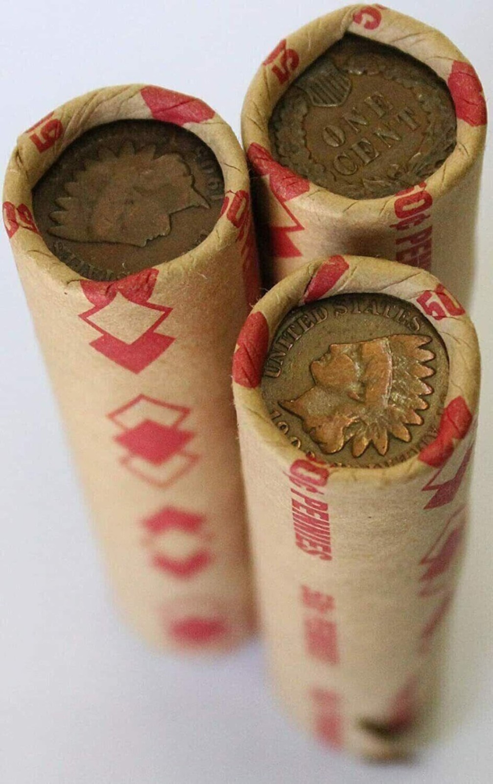 Wheat Penny Rolls ~ Indian Cent On End ~ Estate Purchase ~ ONE ROLL ~ Unsearched