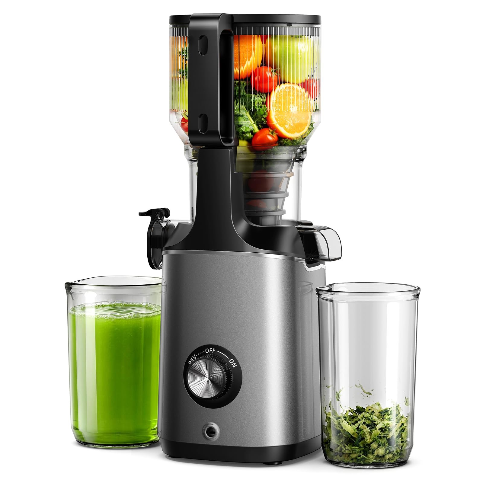 Cold Press Juicer Machines, 5.8" Wide Feed Chute, Slow Masticating Juicer for...