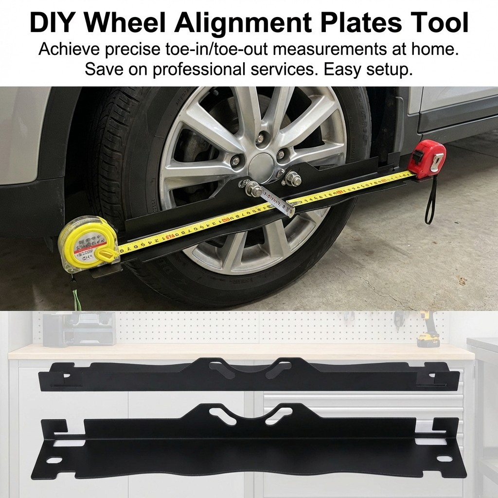 Heavy Duty Wheel Toe Alignment Tool Kit Stainless Steel Toe Plates Measures