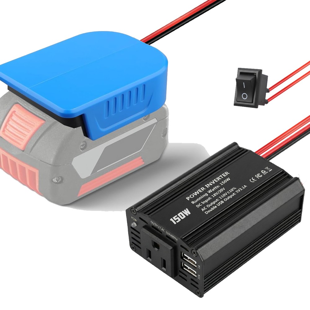 150W Power Inverter for Bosch Battery DC 18V to AC 120V Portable Power Station