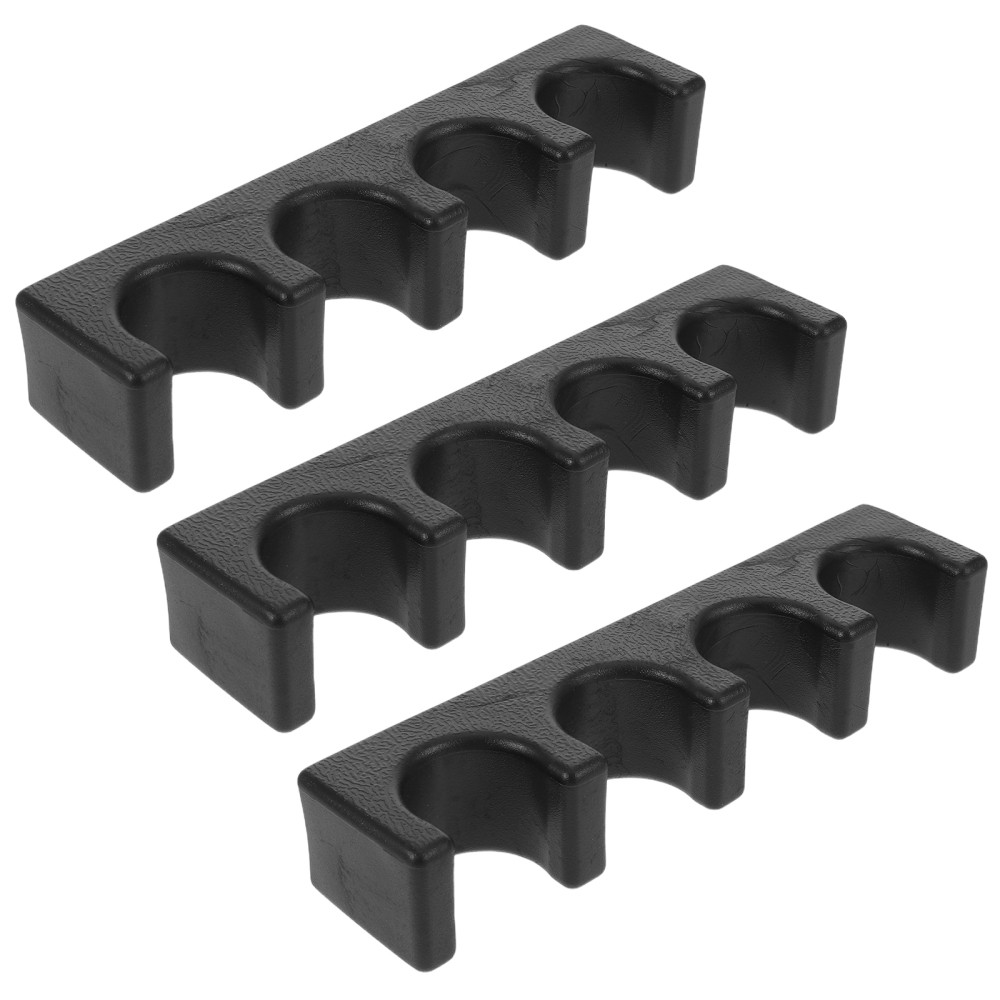 3Pcs Plastic Billiard Cue Stand Black Wall Mount Easy Install Pool Cue Storage