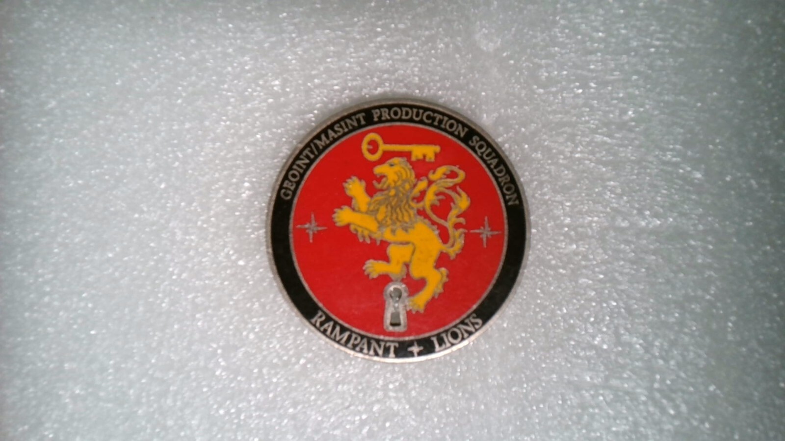 CHALLENGE COIN GEOINT/MASINT PRODUCTION SQUADRON RAMPANT LIONS COMMANDER'S COIN