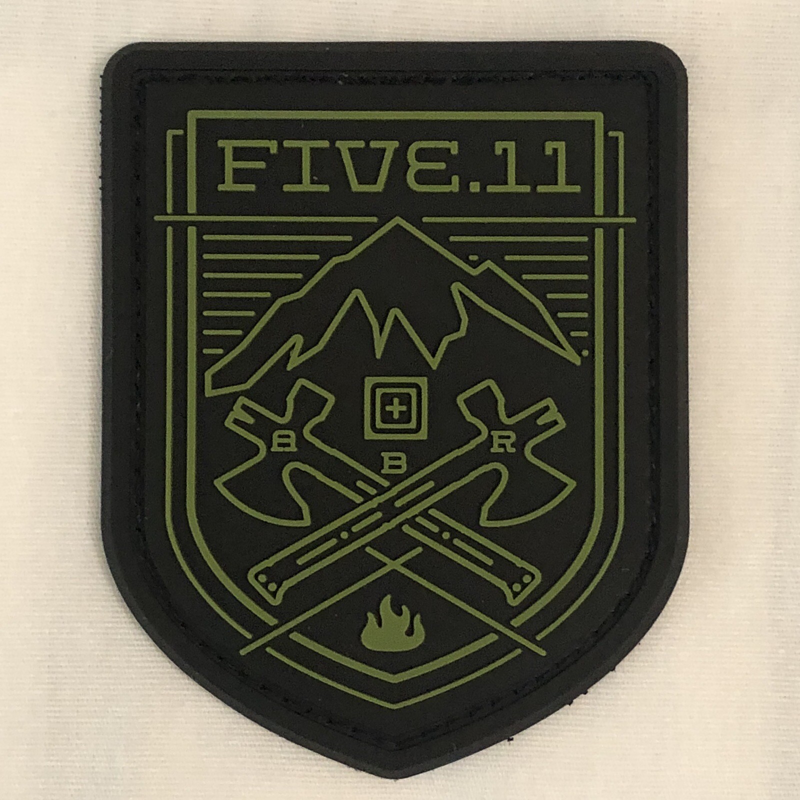 5.11 Tactical Cross Axe mountain Patch Laser Cut Hook-Back PVC Patch *BRAND NEW*
