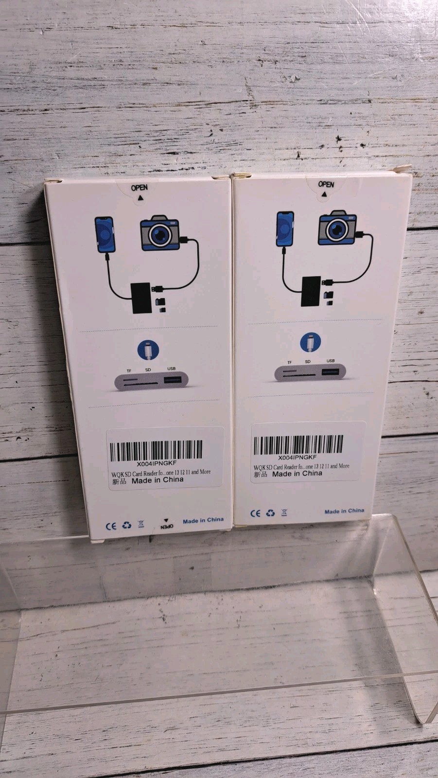SD Card Reader for iPhone Memory Card Veiwer Support SD Card and TF Card 2 Pack