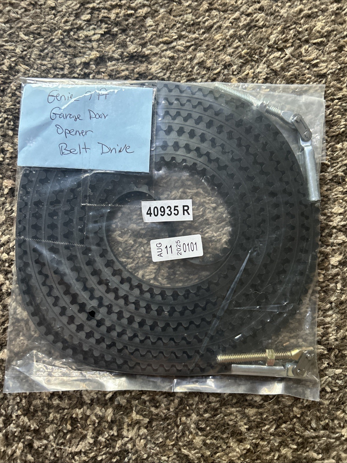 Genie 40935 R Door Opener  Belt- Black 7ft 8-11-25 New