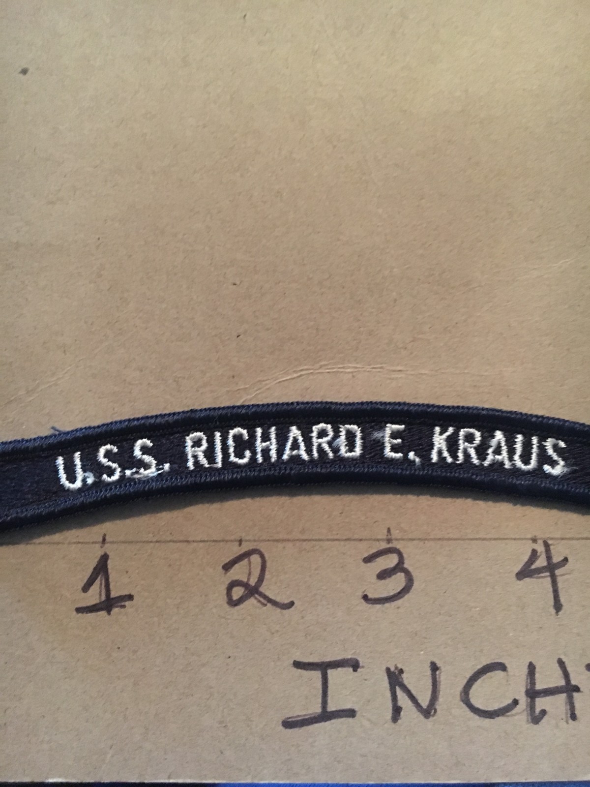 US NAVY SHOULDER STRIP TAB *** rocker *** Patch USS Richard E. Kraus