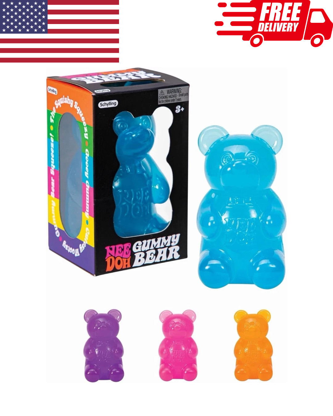 NeeDoh nice cube Gummy Bear Sensory Fidget Toy Squishy Toy AUTHENTIC