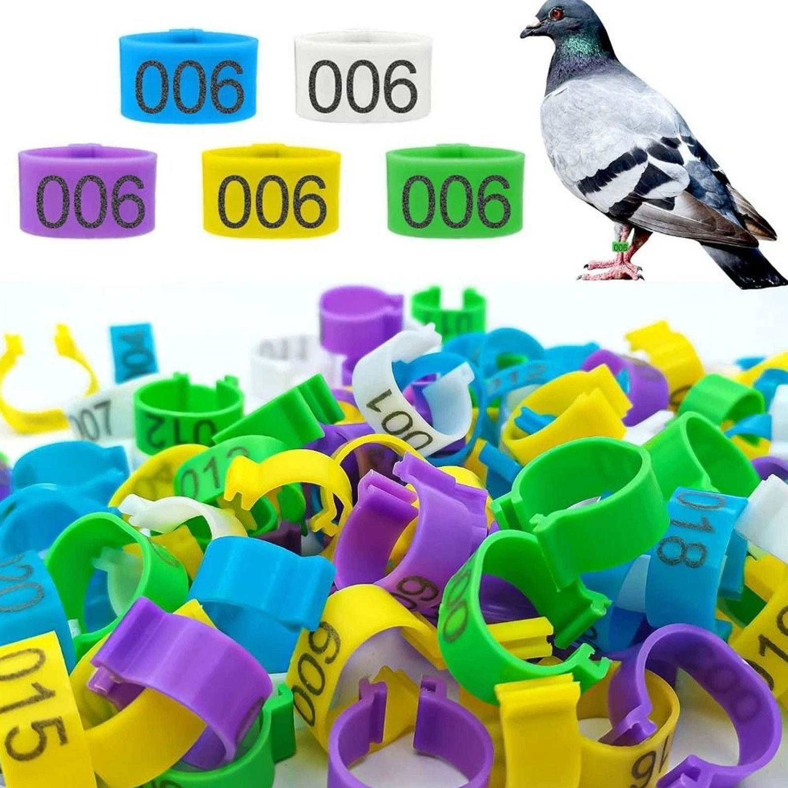 100pcs Leg Bands Plastic Chicken Pheasant Poultry Duck Bird Leg Rings ID Tags