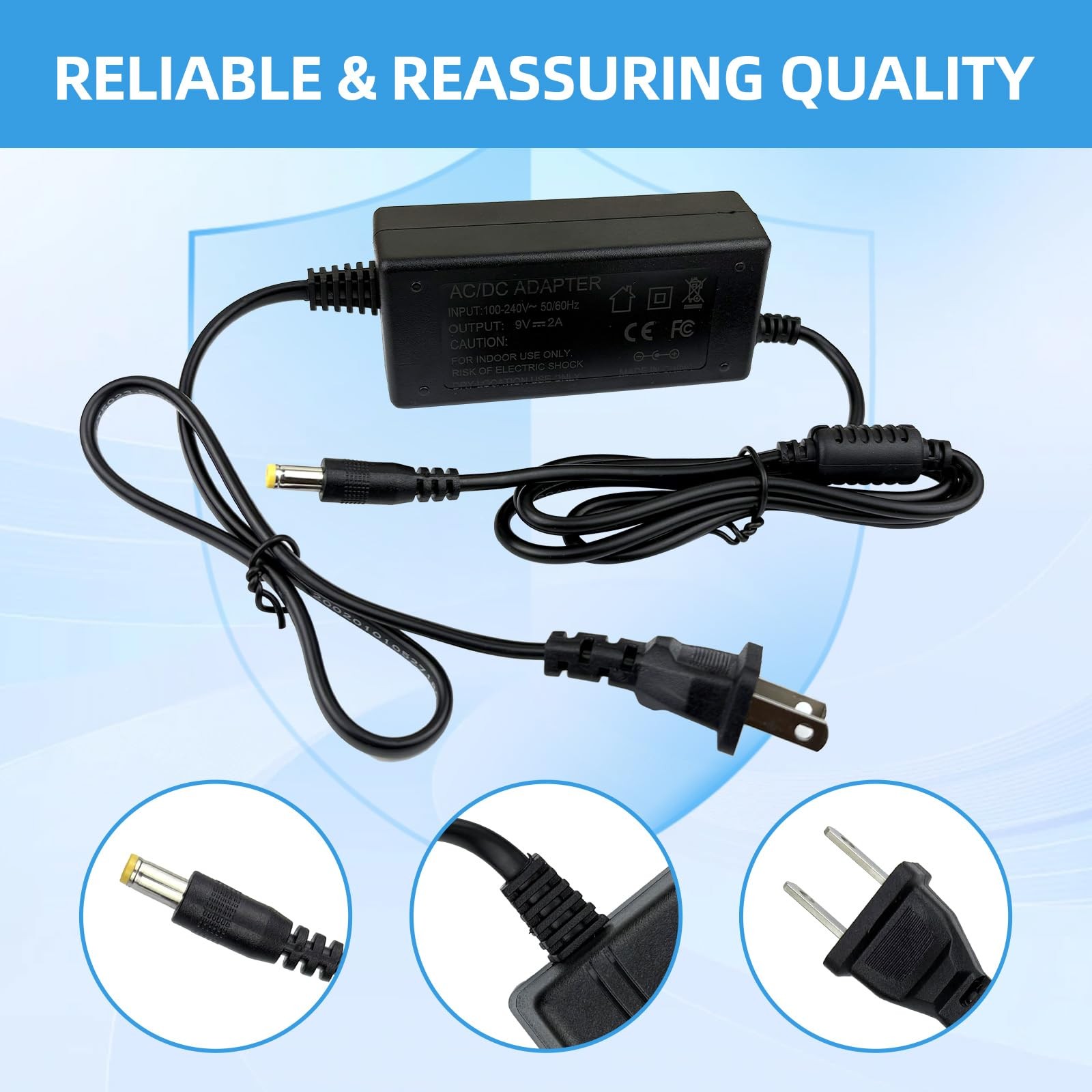 DC9V Power Cord For Alesis Command Mesh Nitro Max Pro Electronic Drum Module