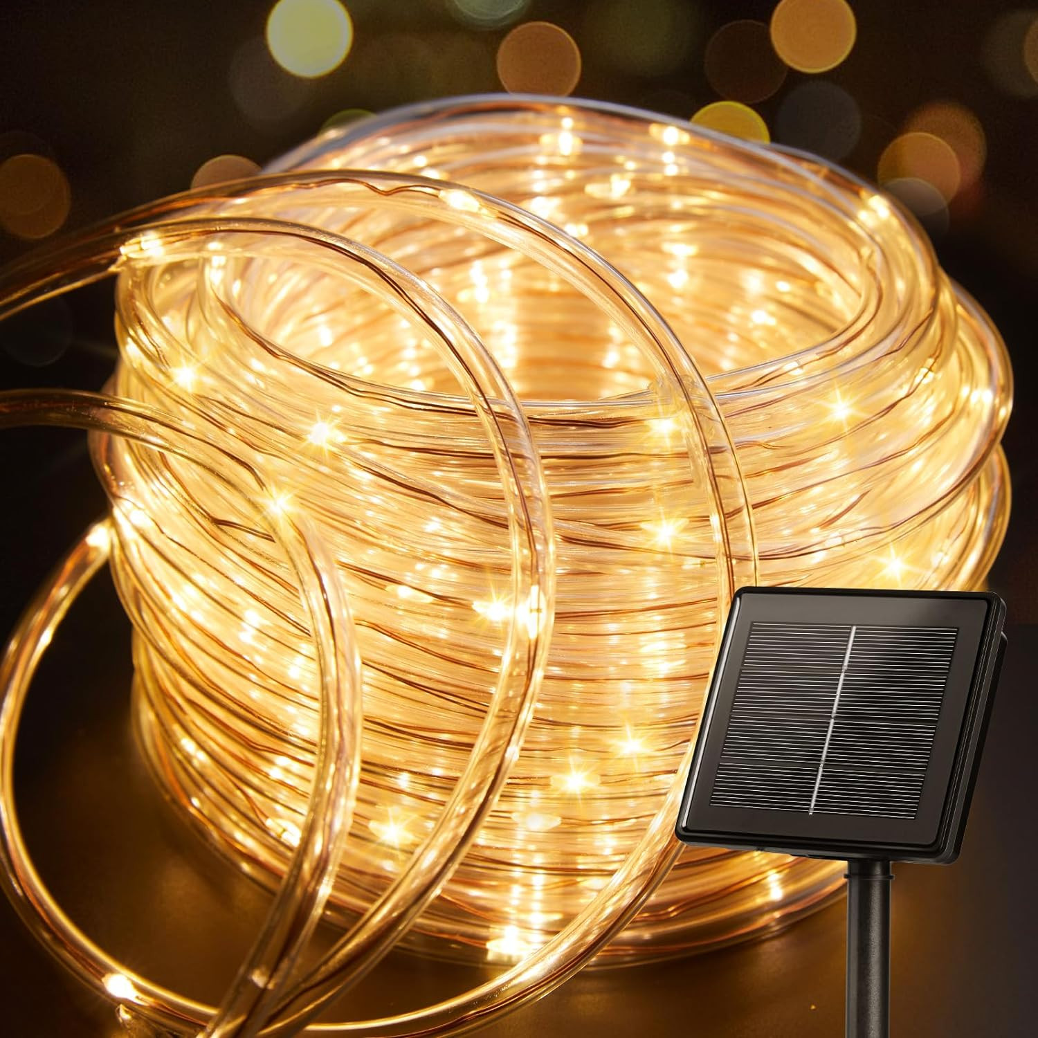Solar Rope Lights, 39FT 100LED Outdoor Solar String Lights, IP65 Waterproof S...