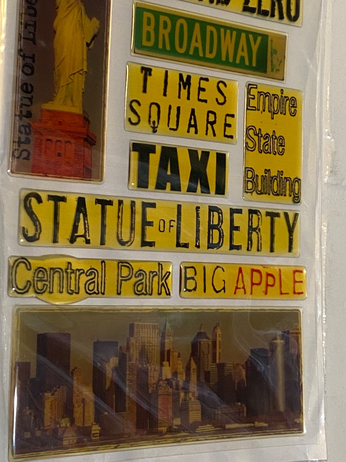 2007 Creative Imaginations Epoxy Stickers NEW YORK Ground Zero Broadway Times Sq