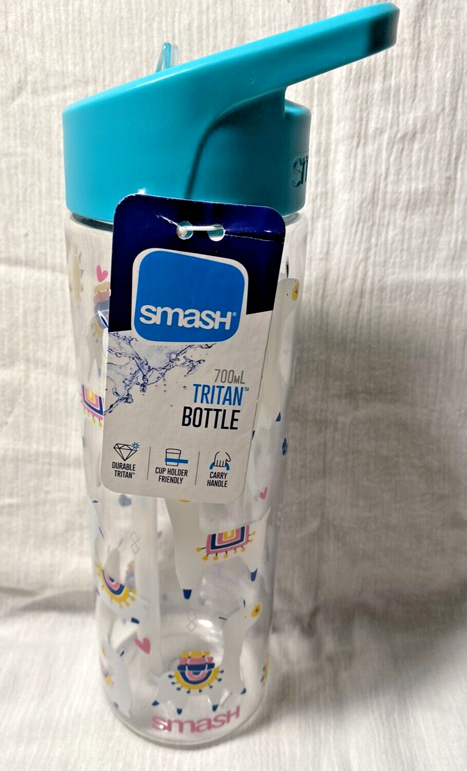Smash 700ml Slimline Tritan Drink Bottle, BPA Free Multi Color - Lot of 2