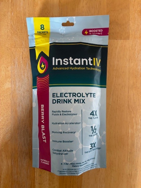Instant IV Electrolytes Powder Drink Mix Advanced Hydration 8 Packet Berry Blast