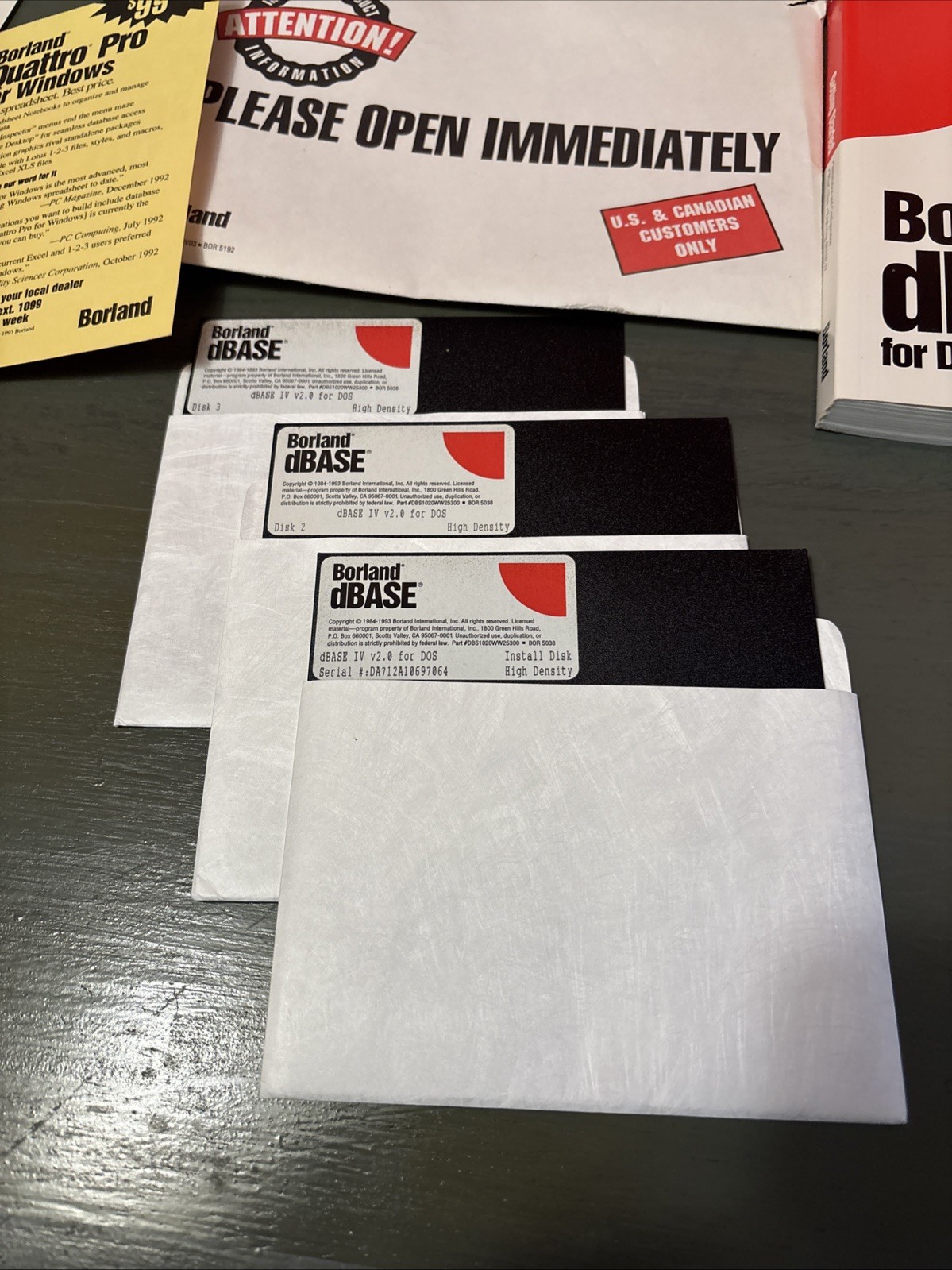 Borland ® dBase IV Version 2.0 Database - 1993 DOS For IBM PCs -
