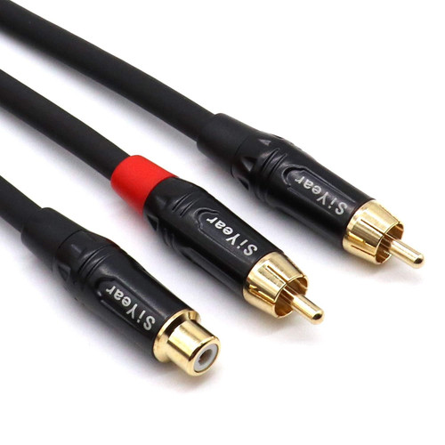 RCA Female to 2 Male Y Splitter Cable,Gold Plated Dual RCAF-2RCAM