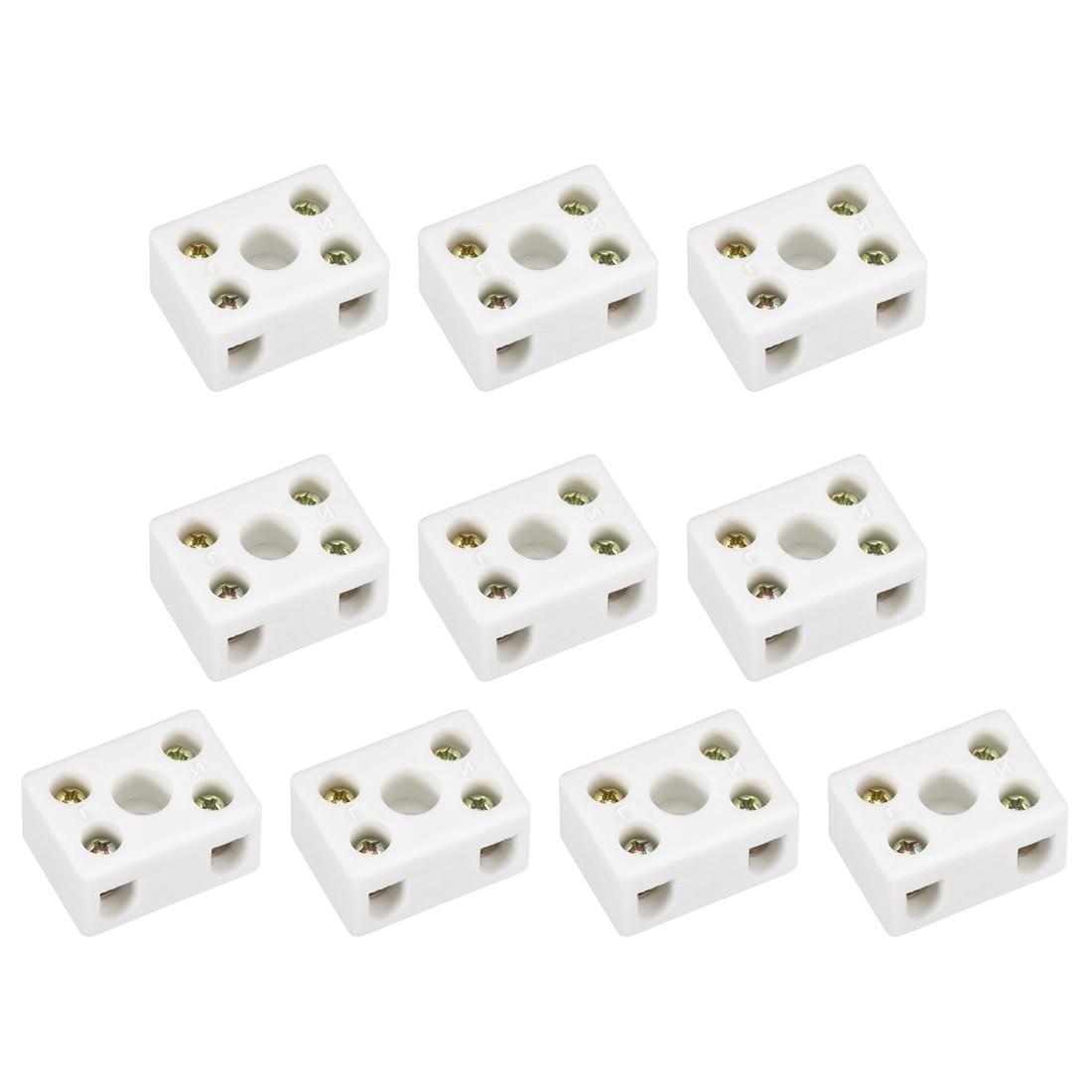 2 Way Ceramics Terminal Blocks High Temp Connectors 29.2x21.2x15.2mm 10 X