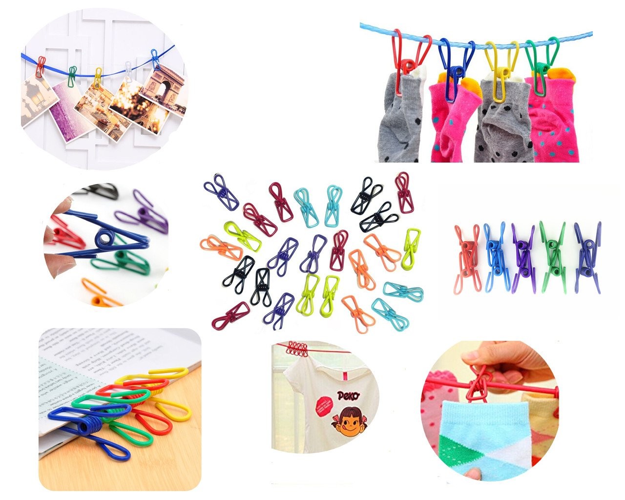 30 Pcs 2 Inch 10 Different Random Colors Chip Clips, PVC A-mixed 30pcs