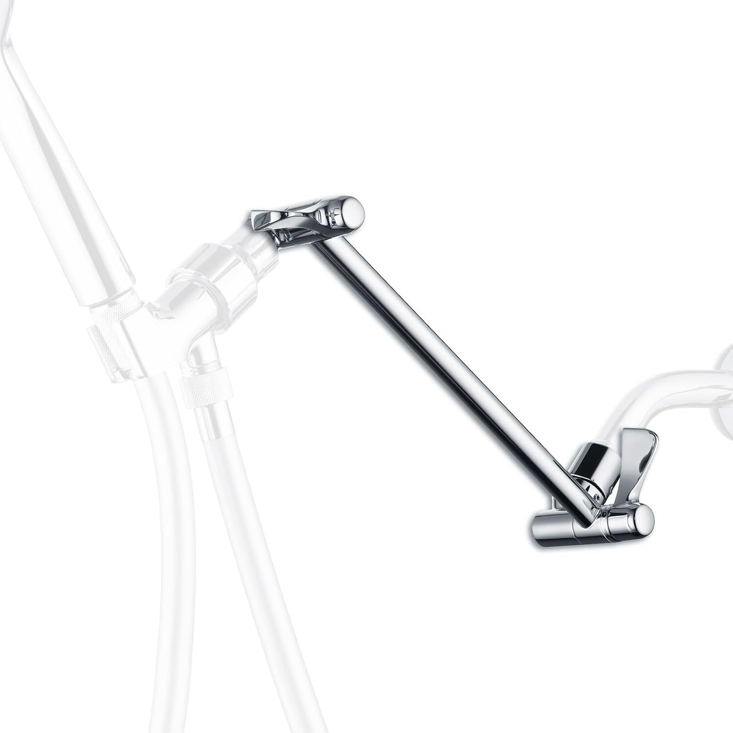 11" Universal Shower Arm Extension Height Adjustable Chrome Arm with Lock Joints