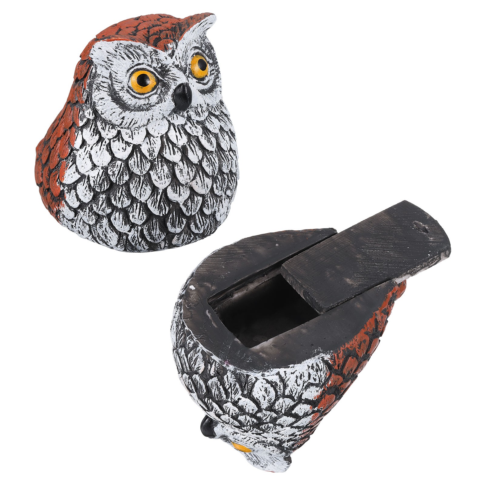 Hide A Key Outside Faux Owl Outdoor Waterproof Key Hider Brown White