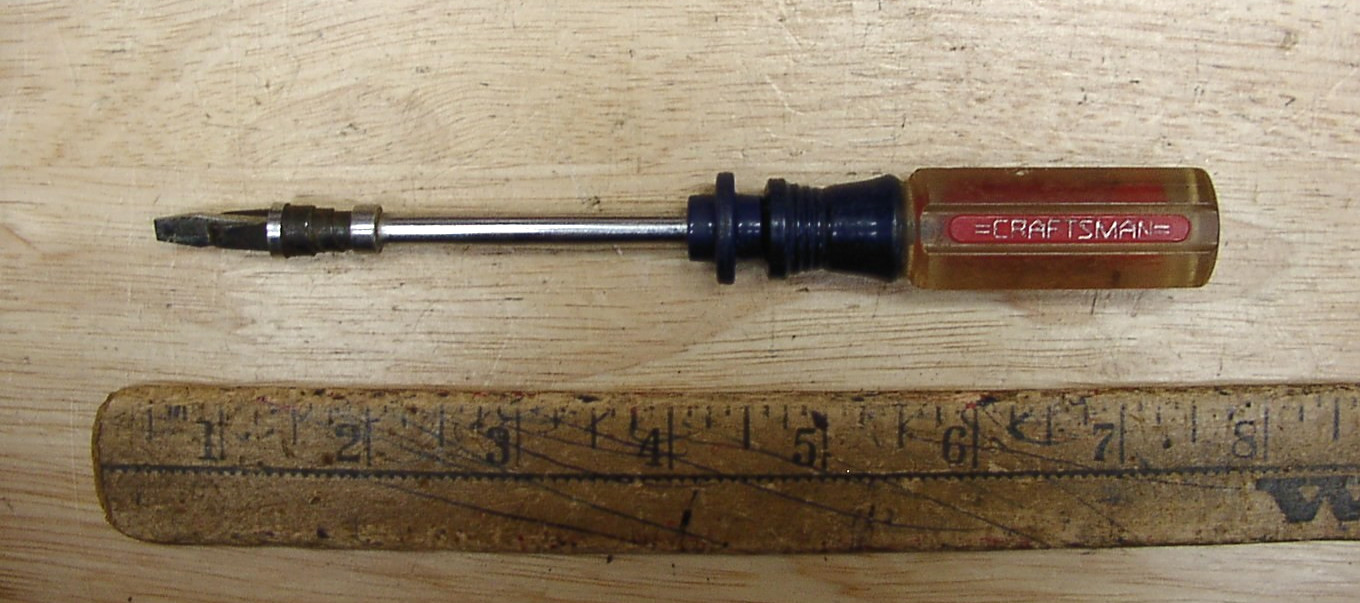 Vntg Craftsman Circle "I" Screw Holding Screwdriver,6-15/16",Pat. Applied For,VG