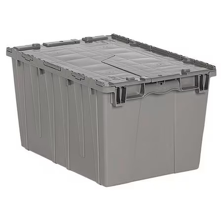 Orbis Fp171 Gray Attached Lid Container, 12.71 Gal Volume Cap., 21 3/4 In L, 14