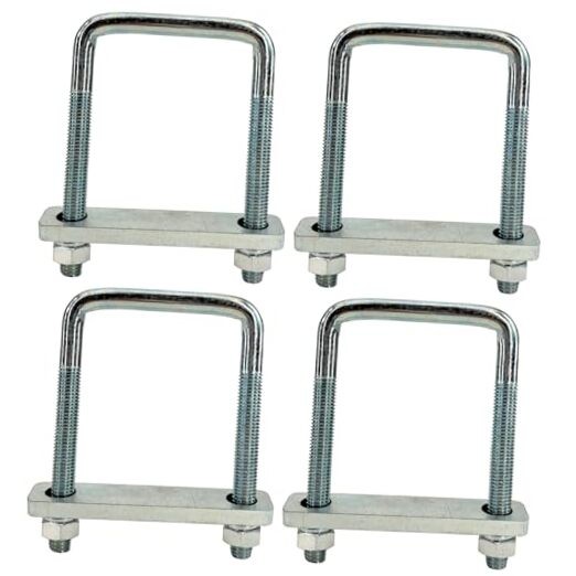 4 Pack Square U-Bolt for Trailer- Fits Fits Up To 3.5 Inch Wide Leaf Springs