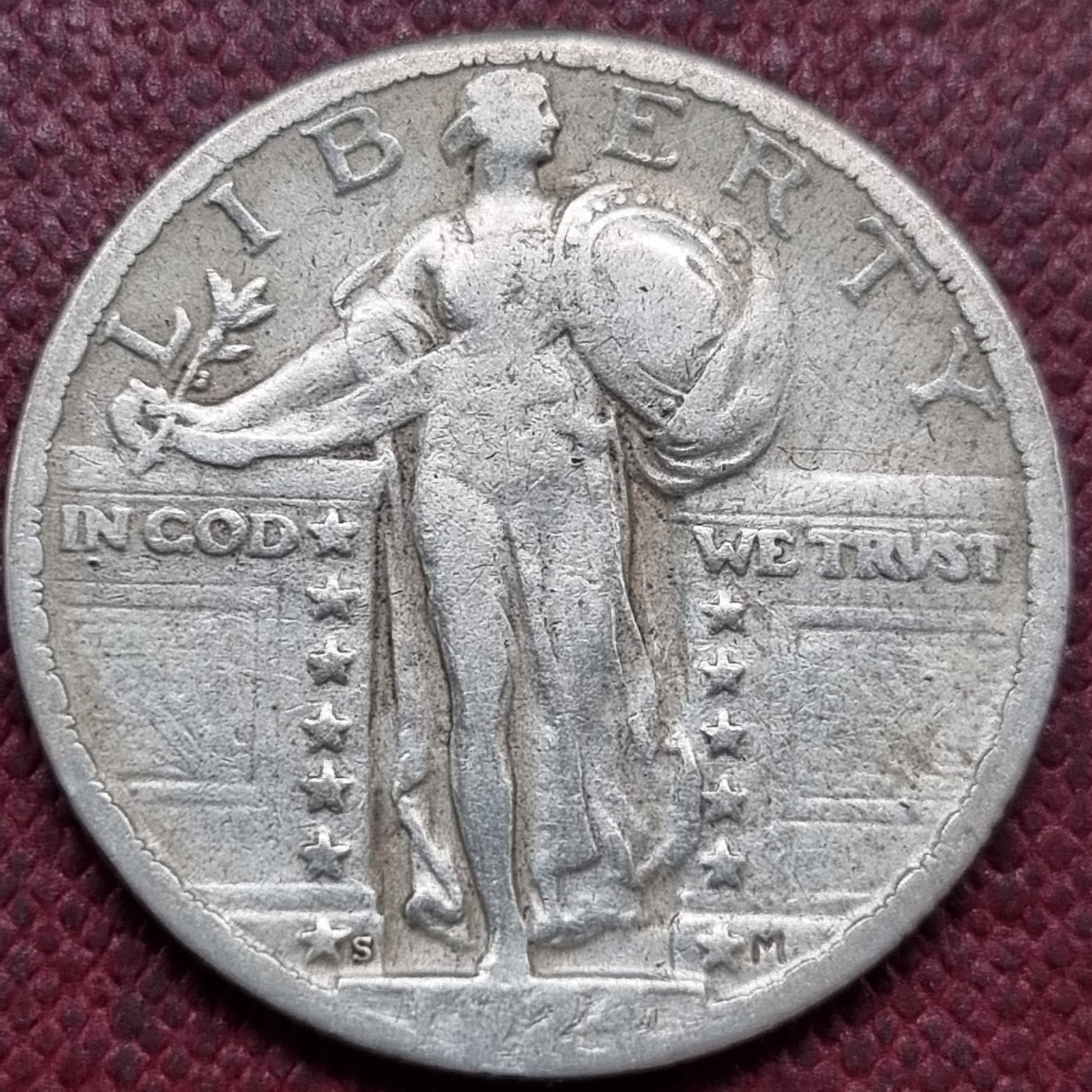 1924 S Standing Liberty Quarter 25c Silver Better Grade #102684