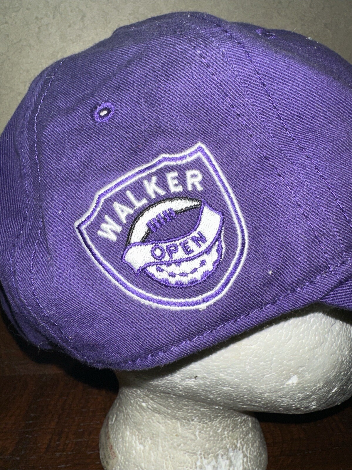 Under Armour Northwestern White N on Purple Hat Cap Walker Open Patch Hook Loop