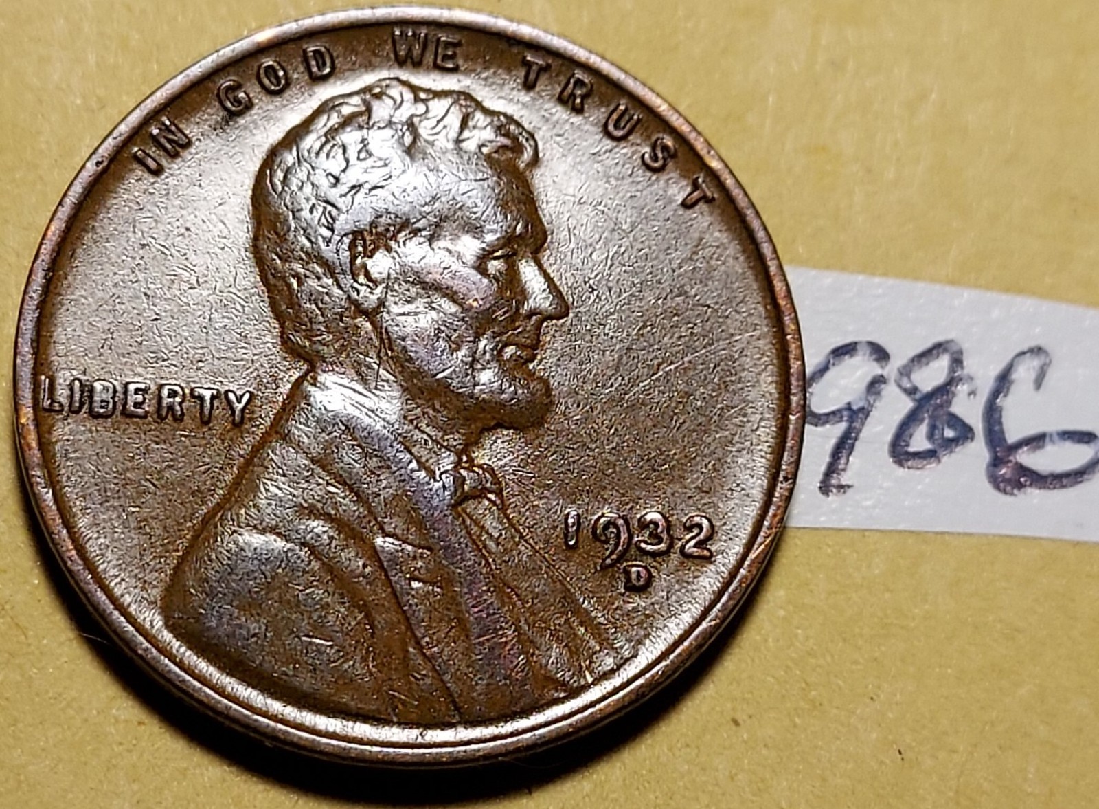 1932-D Lincoln Wheat Cent EXTREMELY FINE #986
