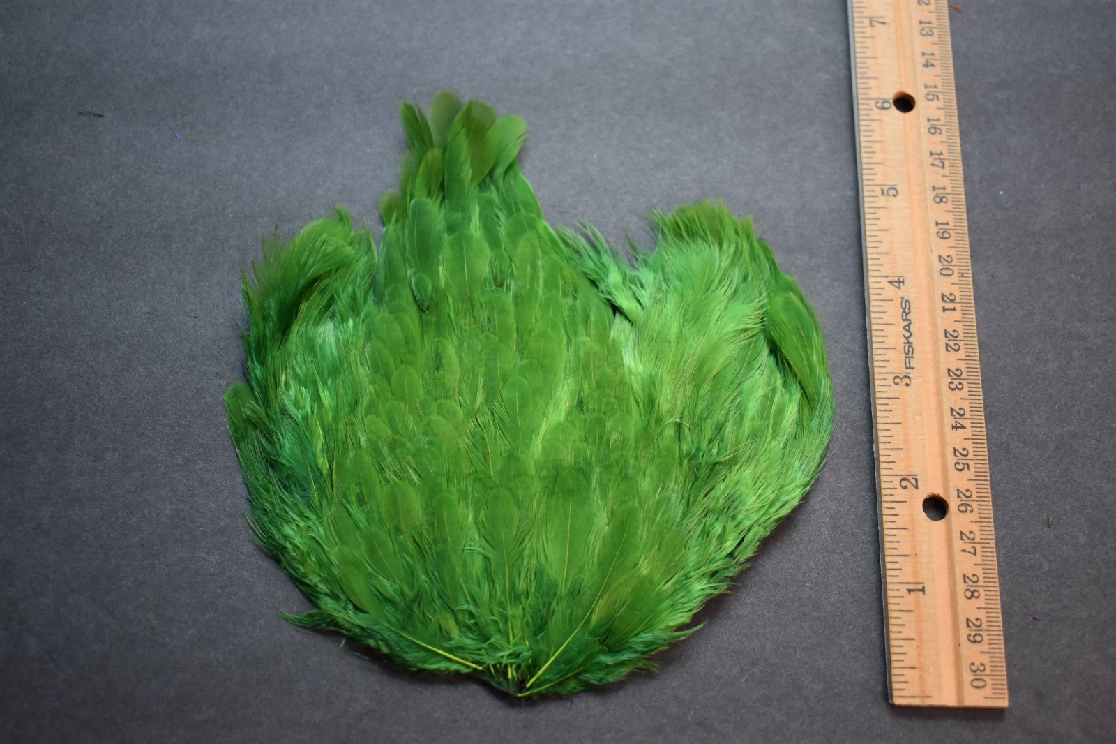 Lot 343,  Dyed SHADES OF GREEN India Hen Back Saddle Feathers for Fly Tying