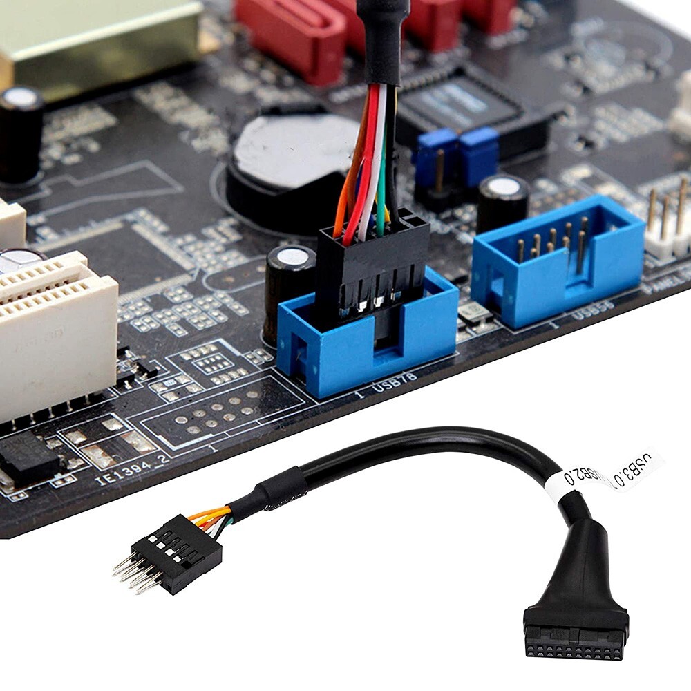 2x USB 3.0 19 Pin Female to USB 2.0 9 Pin Male PC Motherboard Cable Adapter