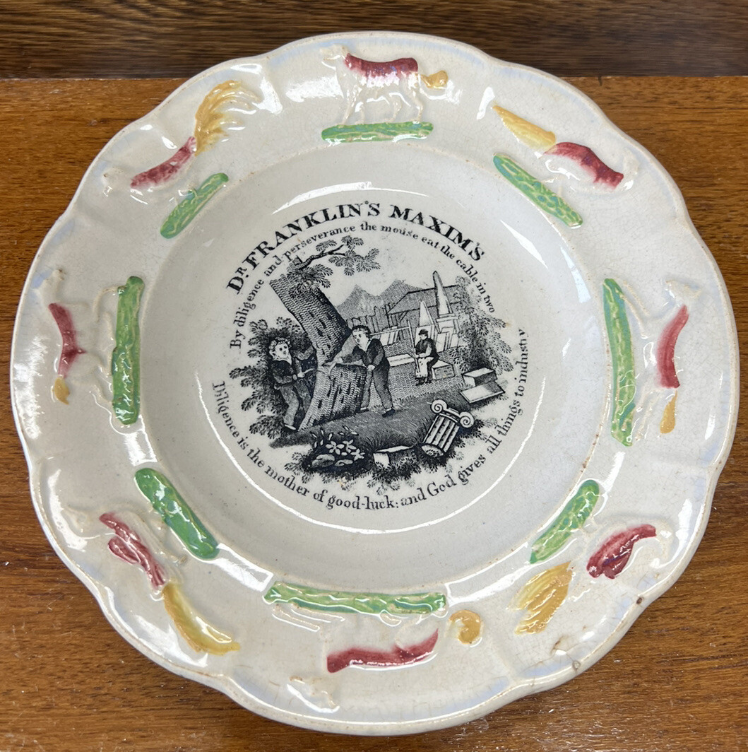 Antique Dr Franklin’s Maxim’s plate 1870