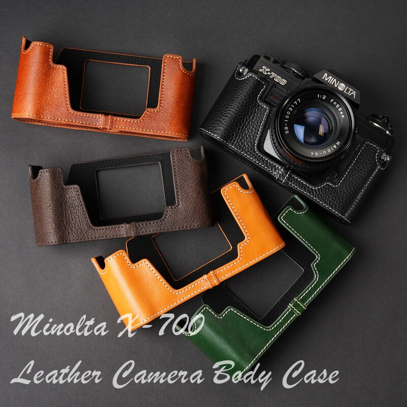 Minolta X700 Genuine Leather Half Case Handmade Camera Cover Retro Style Insert