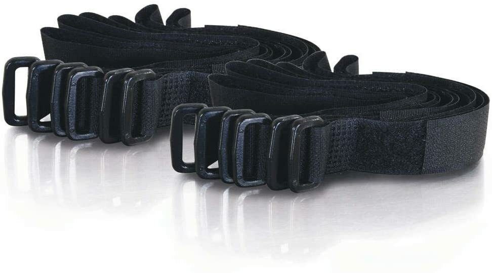 2 PACK of 12 - C2G 29854 11in Hook-and-Loop Cable Management Wrap - Black