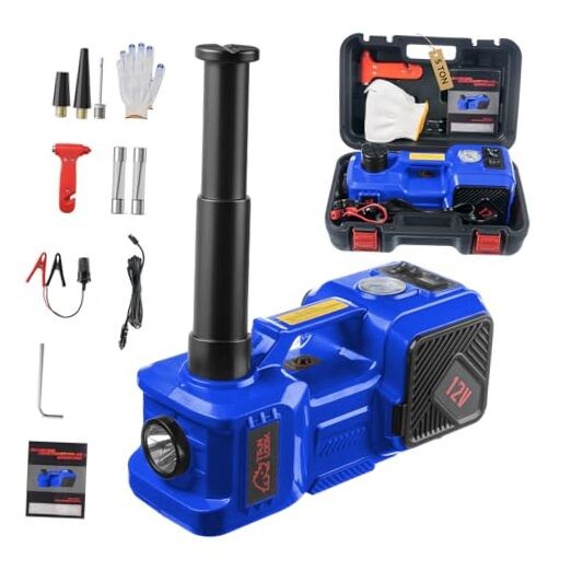 Electric Car Jack Kit with Hydraulic Lift 5-Ton, Tire Blue without Wrench