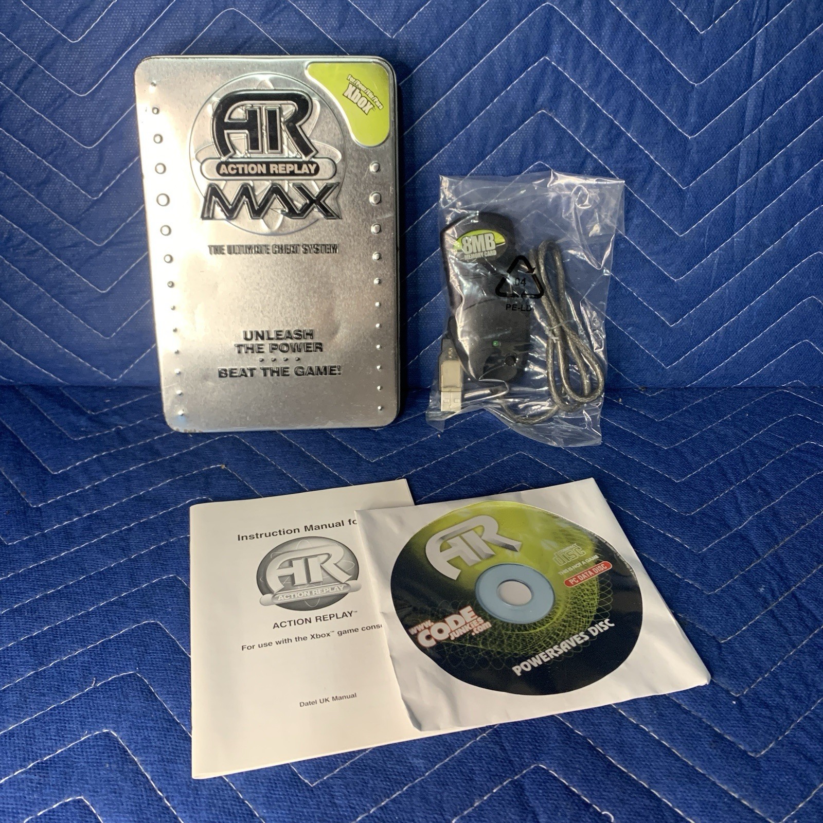 Action Replay Xbox AR Memory Card with USB Dongle & Disc Original Xbox Tin Box