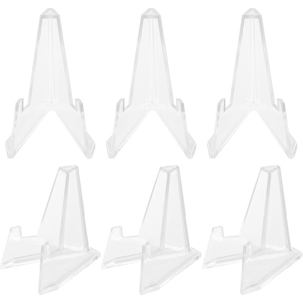 6Pcs Stable Transparent Acrylic Badge Holders Storage Display Racks