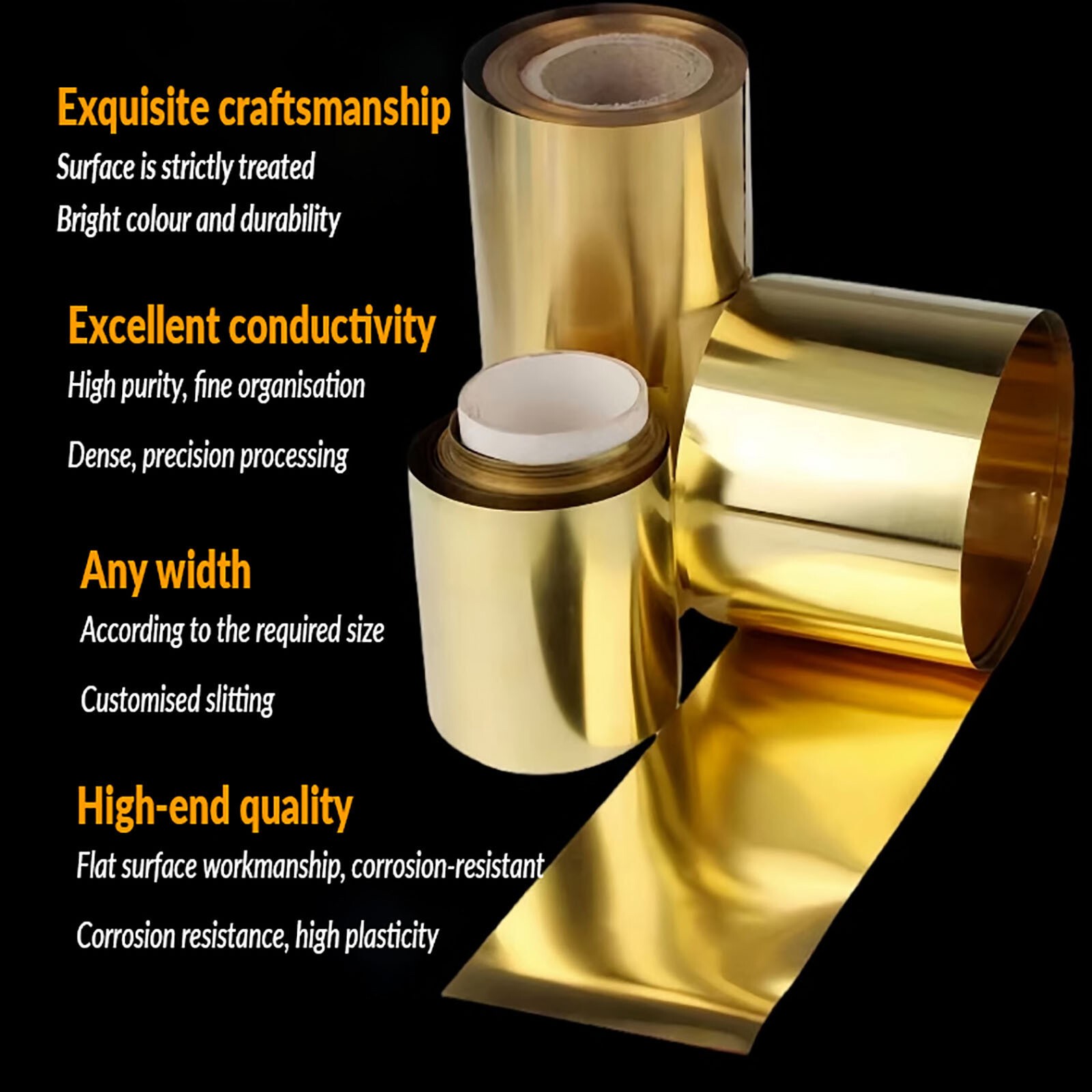 0.01mm-1mm Thickn Thin Brass Sheet Metal Belt Brass Sheet/Brass Foil/Brass Tape