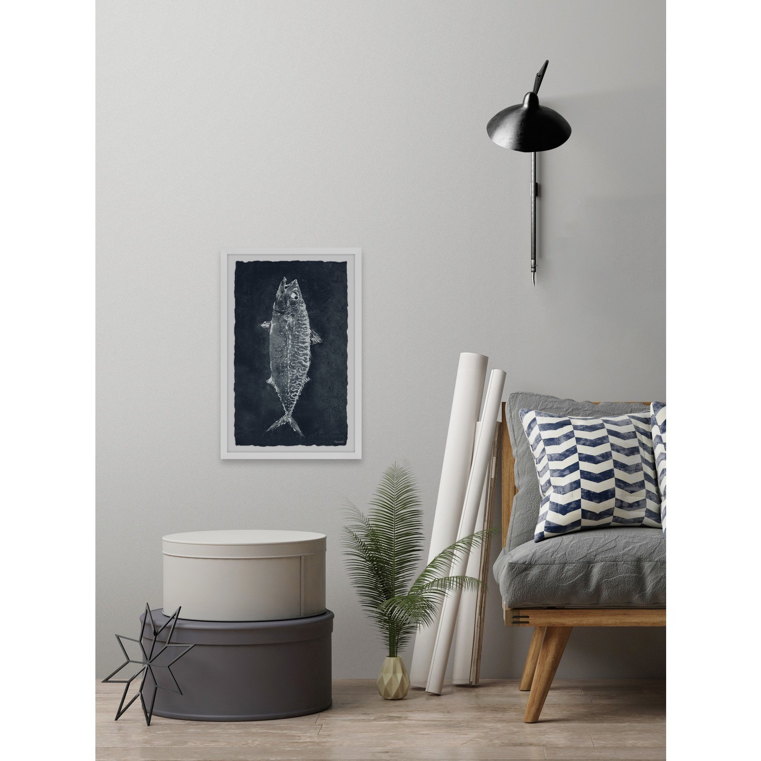 Marmont Hill Fish in Black Framed Painting Print