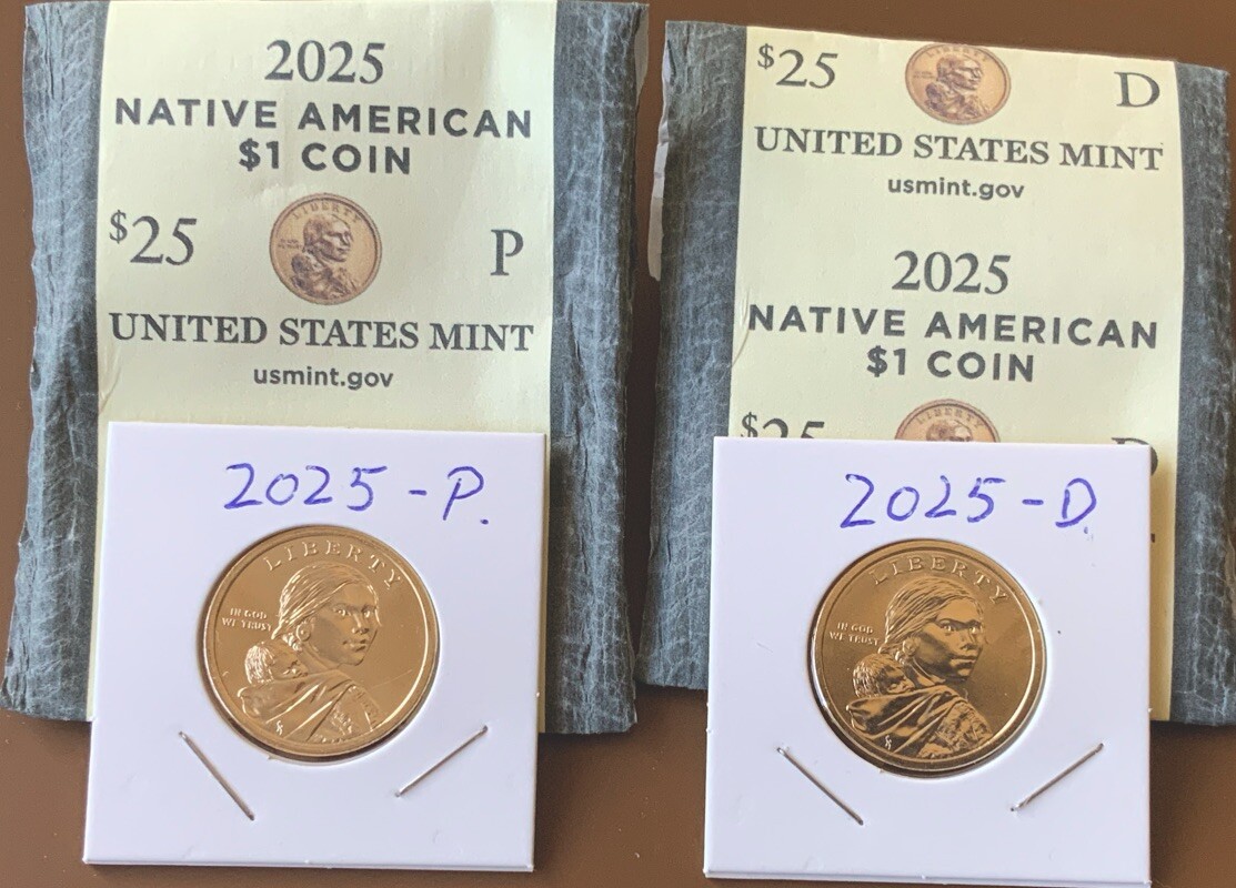 2025 P&D Sacagawea 2 COIN Set $1 MARY KAWENA PUKUI  Native American w.FLIP
