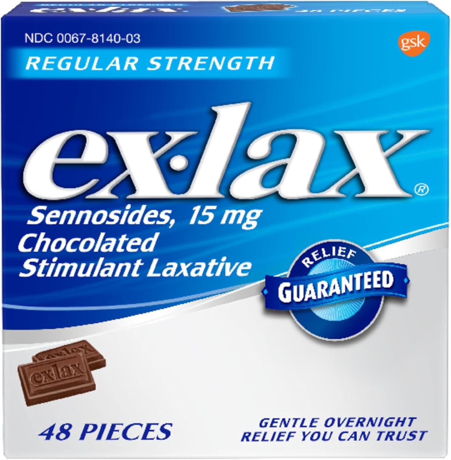 Regular Strength Chocolated Stimulant Laxative Constipation Relief Pills for Occ