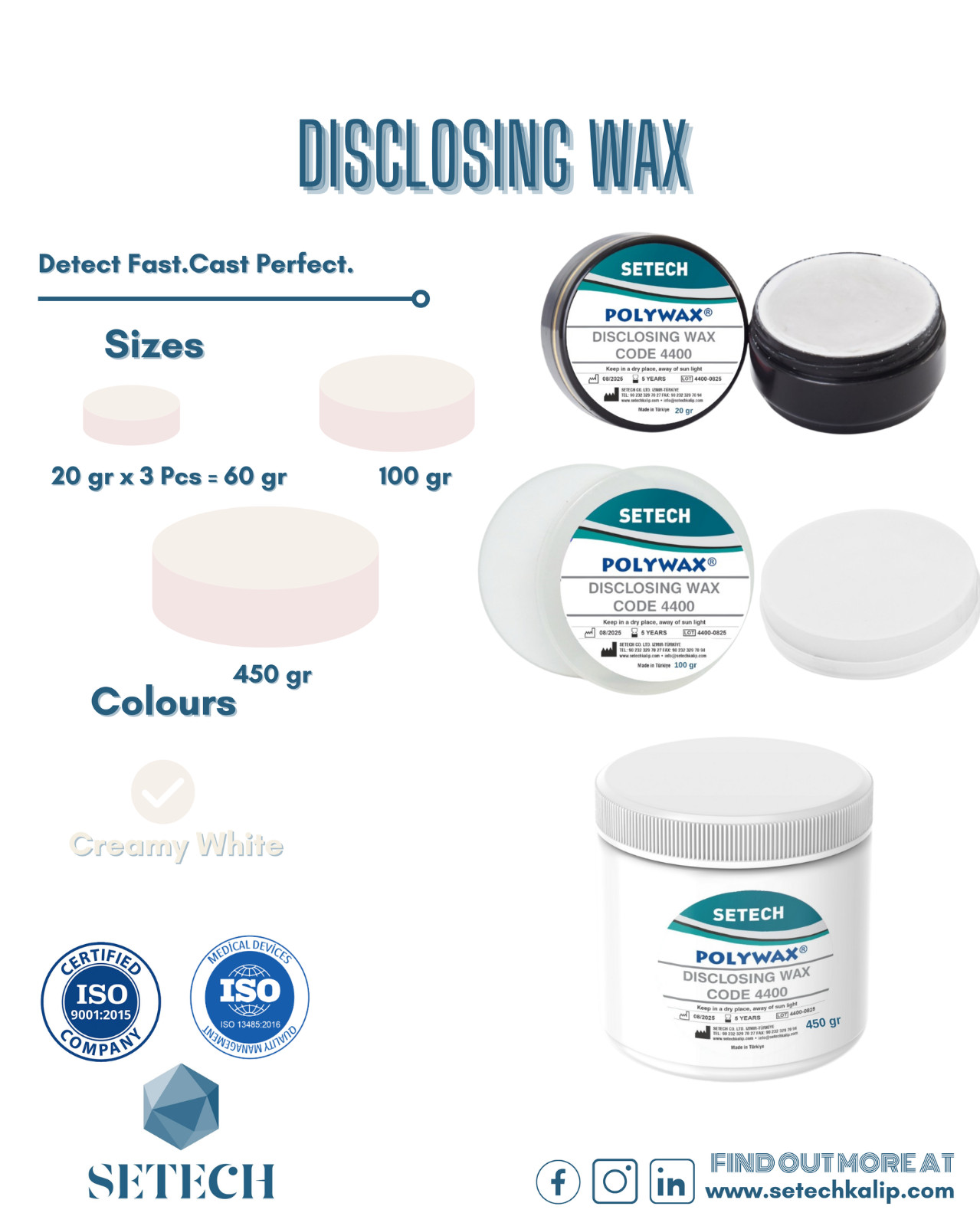 Setech Disclosing Wax - To Repair Wax Pattern Defects.