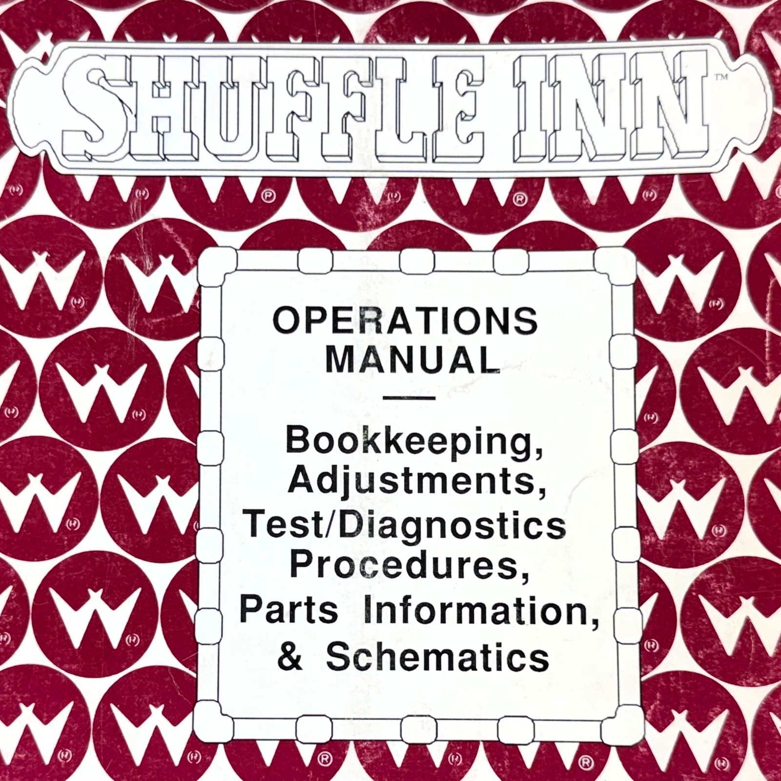 Williams Shuffle Inn Shuffle Bowler Game Machine Manual Schematics ORIGINAL