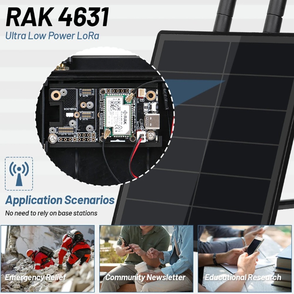 D5L Solar Node with 5V Solar Panel RAK19007 & RAK4631 WisBlock Integration1944