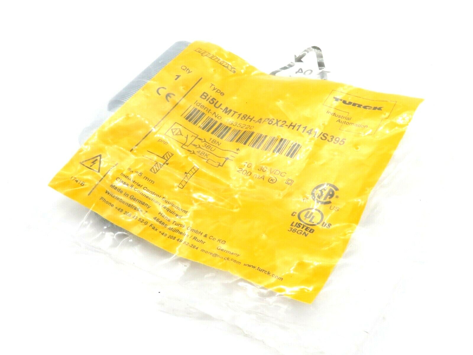 NEW TURCK BI5U-MT18H-AP6X2-H1141/S395 PROXIMITY SENSOR 1635220
